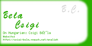 bela csigi business card